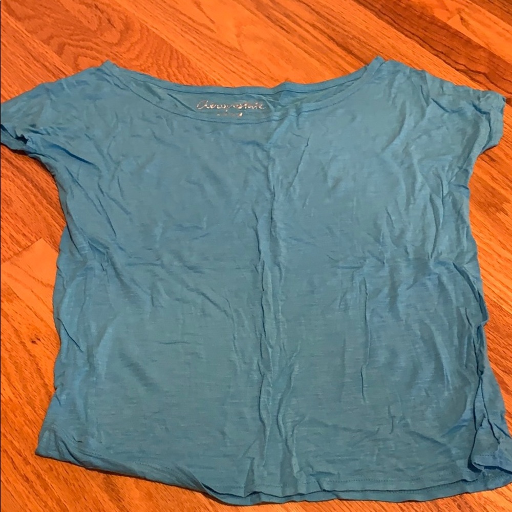 Blue off shoulder top